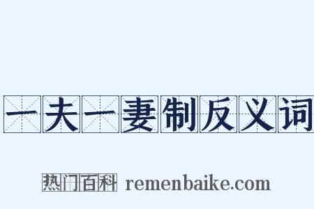 一夫一妻制反义词是什么意思的图片